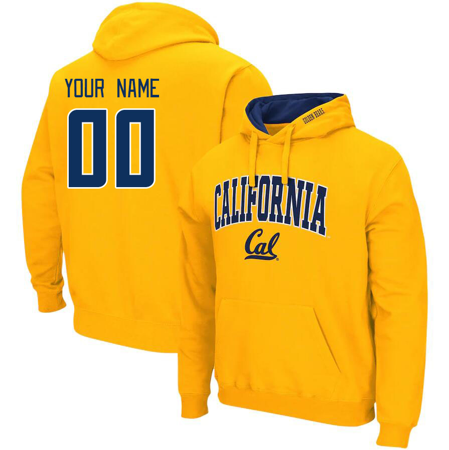 Custom Cal Bears Name And Number College Hoodie-Gold